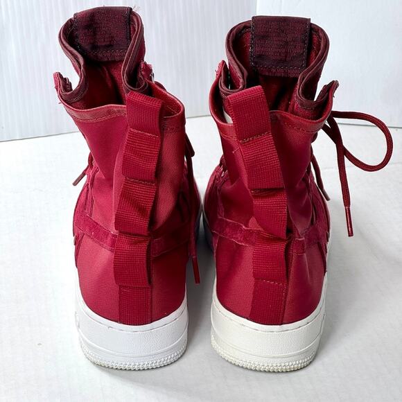 Nike SF Air Force 1 High 8.5 Special Field Red Crush 2018 Suede Nylon 857872-601 - Picture 4 of 15